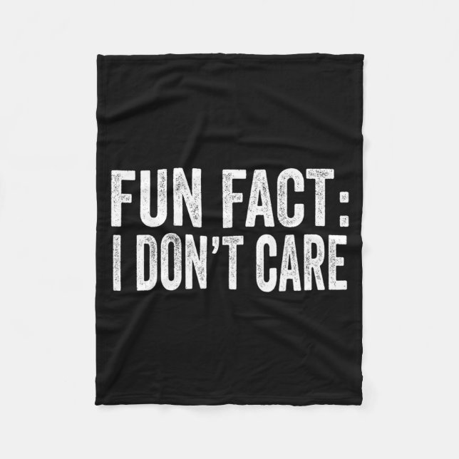 Couverture Polaire Fun Fact I Don't Care Funny Men Women Sarcastic  (Devant)