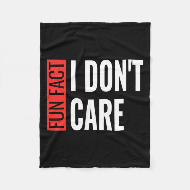 Couverture Polaire Fun Fact I Don't Care Sarcastic Saying Humorous Lo (Devant)