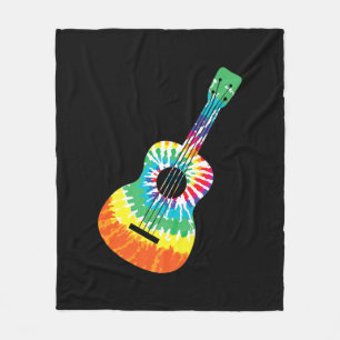 Couverture Polaire Fun Hippie Rainbow Tie Dye Acoustic Guitar Premium