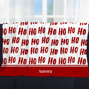 Couverture Polaire Fun Ho Ho Ho Texte Rouge Fête Motif Noël