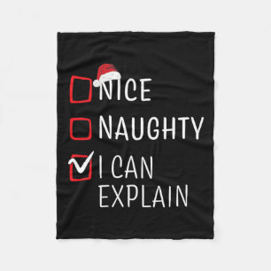 Couverture Polaire Fun Naughty Nice Noël Famille Pajama Hommes Femmes