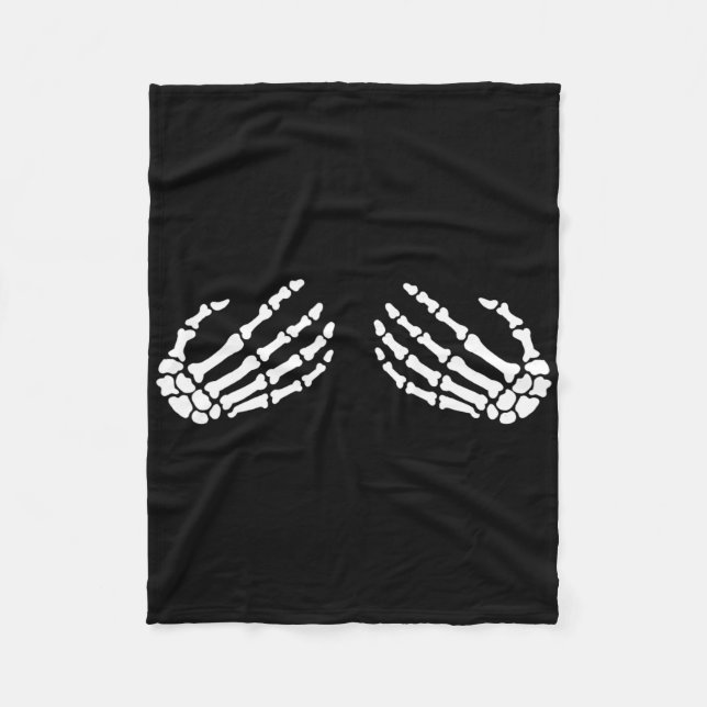 Couverture Polaire Fun Skeleton Mains Halloween Filles Skeleton Bra (Devant)