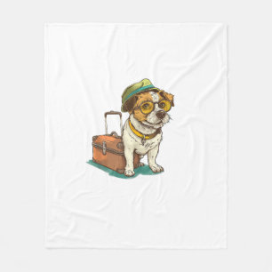 Couverture Polaire Fun Travellers Chien avec sac Graphic pour valise