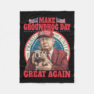 Couverture Polaire Funky Cool Trump Groundhog Make Groundhog Day Grea