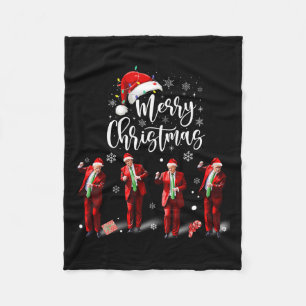 Couverture Polaire Funky Trump Dance Santa Claus Joyeux Noël