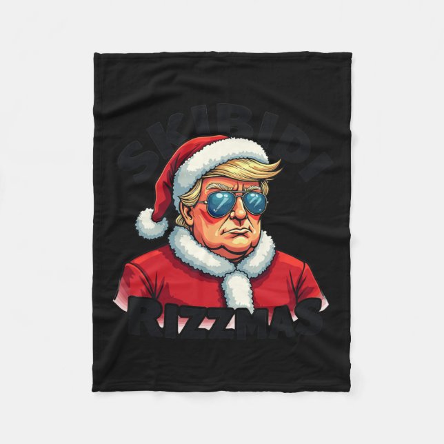 Couverture Polaire Funky Trump Noël Père Noël Trump Skibidi Ri (Devant)