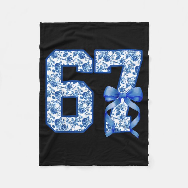 Couverture Polaire Funny 67 Six Seven Coquette Girly Blue Toile Women (Devant)