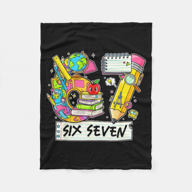 Couverture Polaire Funny 67th Day Of School, Vibes Funny Six Seven 67 (Devant)