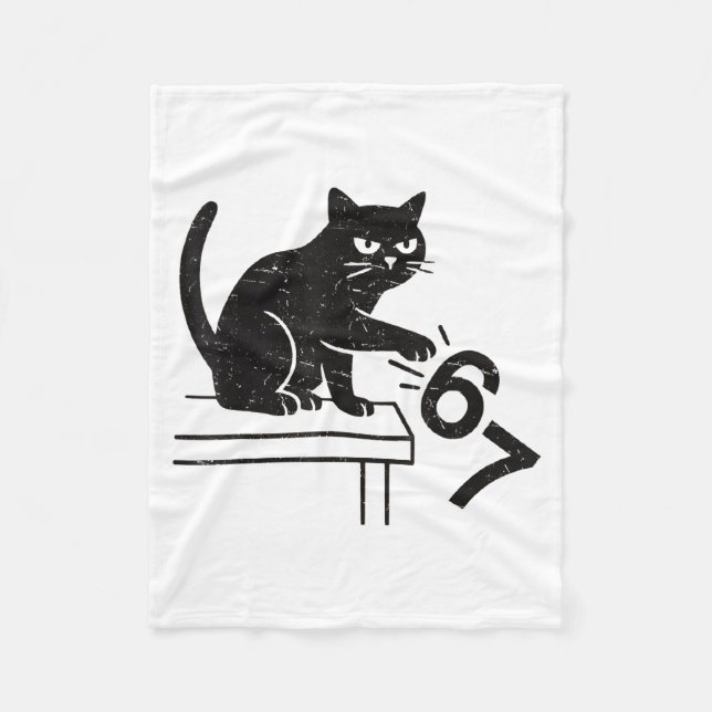 Couverture Polaire Funny 6 7 Meme Cat Knocking Off 67  (Devant)