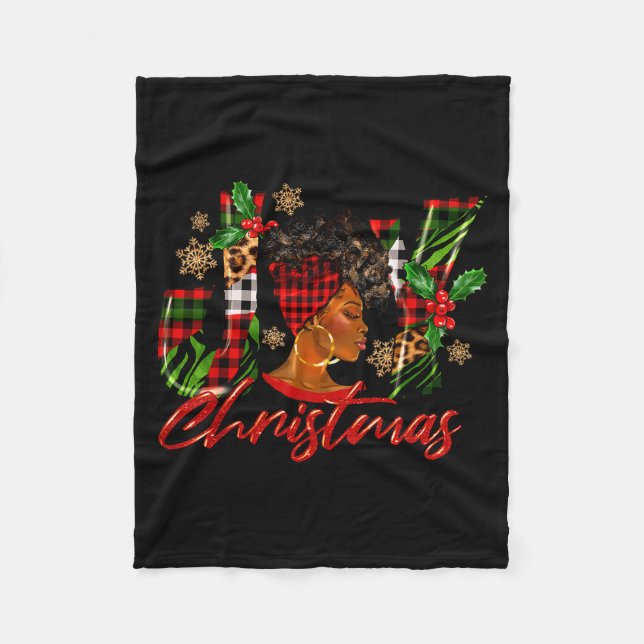 Couverture Polaire Funny African American Joy Christmas Black Woman A (Devant)