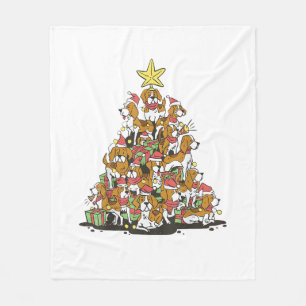 Couverture Polaire Funny arbre de Noël beagle pour amoureux de les ch
