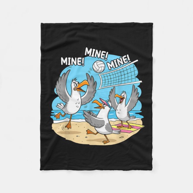Couverture Polaire Funny Bird Playing Volleyball Mine Game Day Vibes  (Devant)