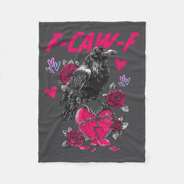 Couverture Polaire Funny Black Bird F-caw-f Anti Valentines Day Singl (Devant)