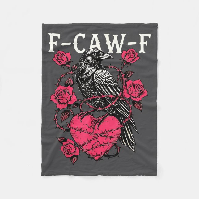 Couverture Polaire Funny Black Bird F-caw-f Anti Valentines Day Singl (Devant)