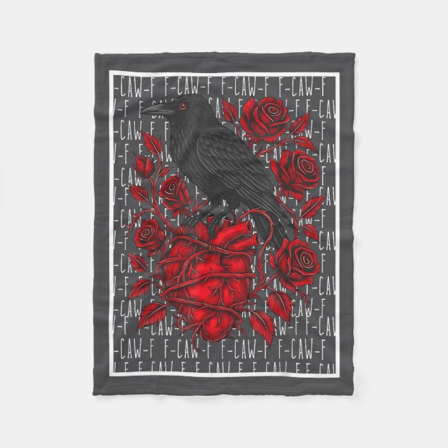 Couverture Polaire Funny Black Bird F-caw-f Anti Valentines Day Singl (Devant)