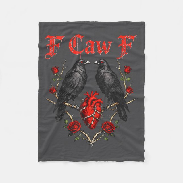 Couverture Polaire Funny Black Bird F-caw-f Anti Valentines Day Singl (Devant)