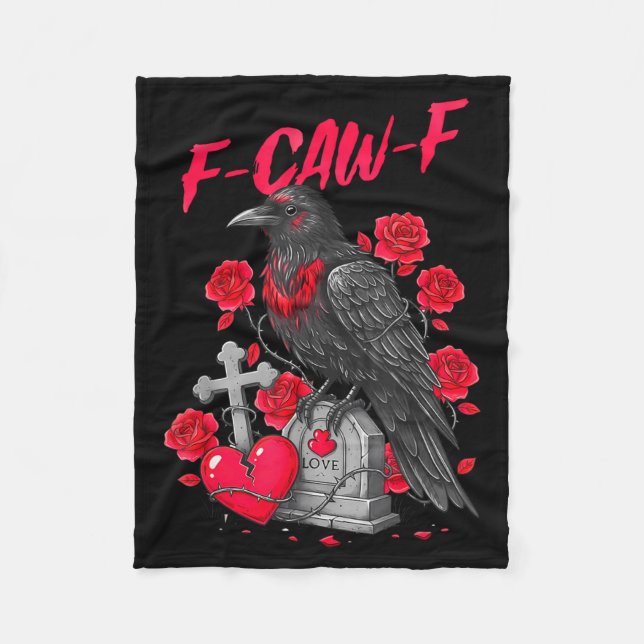 Couverture Polaire Funny Black Bird F-caw-f Anti Valentines Day Singl (Devant)
