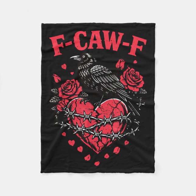 Couverture Polaire Funny Black Bird F-caw-f Anti Valentines Day Singl (Devant)