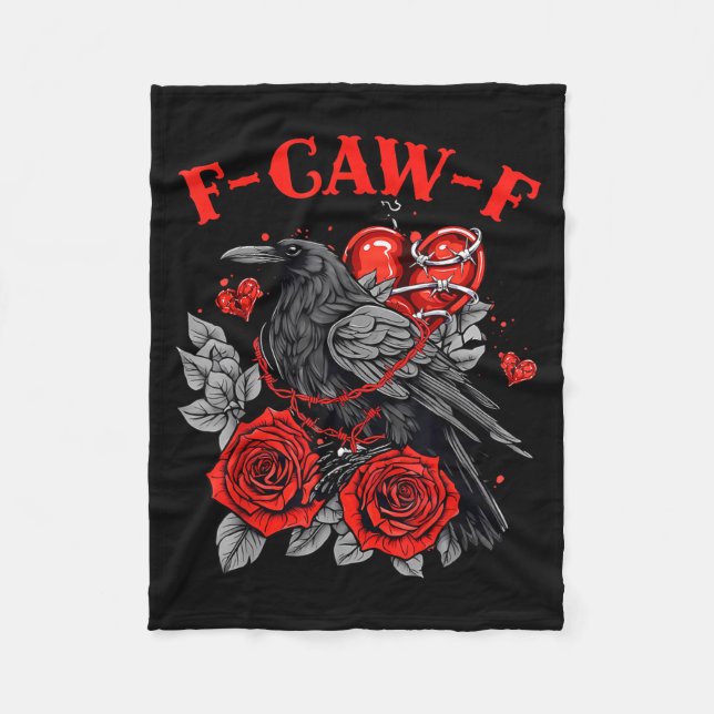 Couverture Polaire Funny Black Bird F-caw-f Anti Valentines Day Singl (Devant)