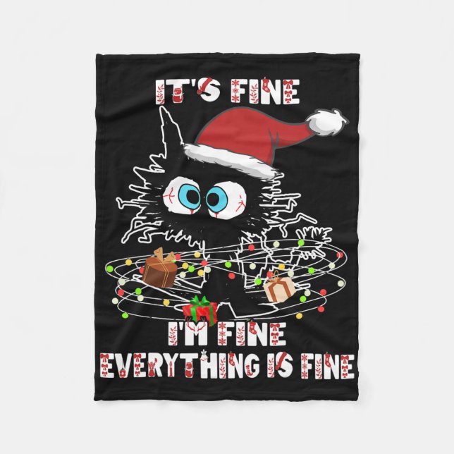 Couverture Polaire Funny Black Cat Tee (Devant)