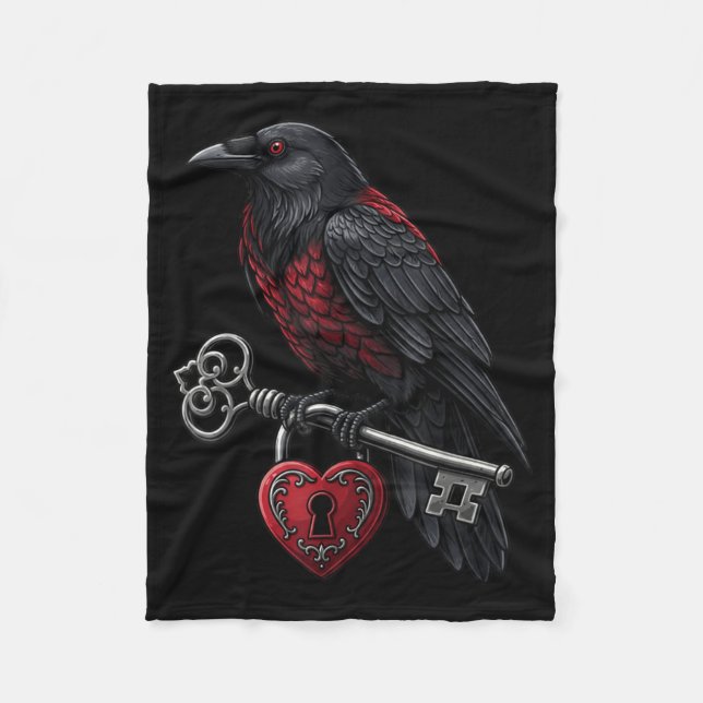 Couverture Polaire Funny Black Crow Black Bird Funny Crow Valentines  (Devant)