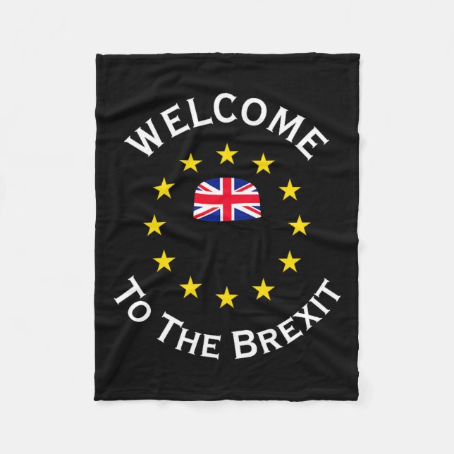 Couverture Polaire Funny Blue Yellow European Union Welcome To Brexit (Devant)