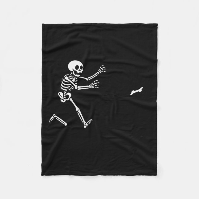 Couverture Polaire Funny Border Collie Running Skeleton Halloween  (Devant)