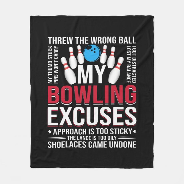 Couverture Polaire Funny Bowling excuse l'art des mots (Devant)