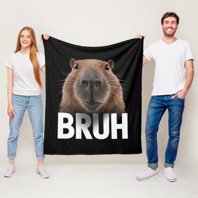 Couverture Polaire Funny Capybara Bruh (En situation)