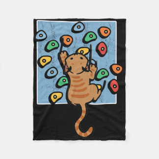Couverture Polaire Funny Cat Climber Climbing Wall Bouldering Climb 