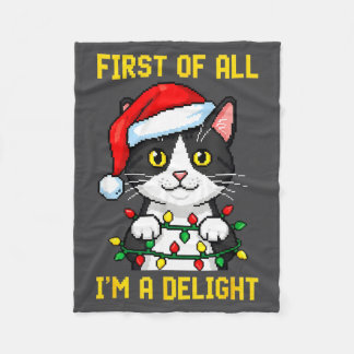 Couverture Polaire Funny Cat First Of All I'm A Delight Retro Gaming