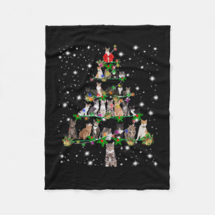 Couverture Polaire Funny Cats Christmas Tree Tee Ornement Décor Cade