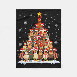 Couverture Polaire Funny Chicken Christmas Tree Pajamas Xmas Men Wome