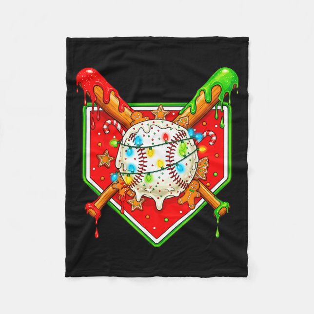 Couverture Polaire Funny Christmas Baseball Ice Cream Drip Men Women  (Devant)