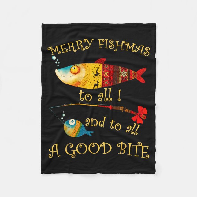 Couverture Polaire Funny Christmas Fisherman's Merry Fishmas To All F (Devant)