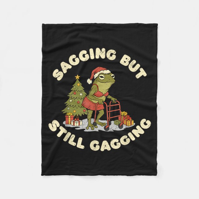 Couverture Polaire Funny Christmas Frog Sagging But Still Gagging Fro (Devant)
