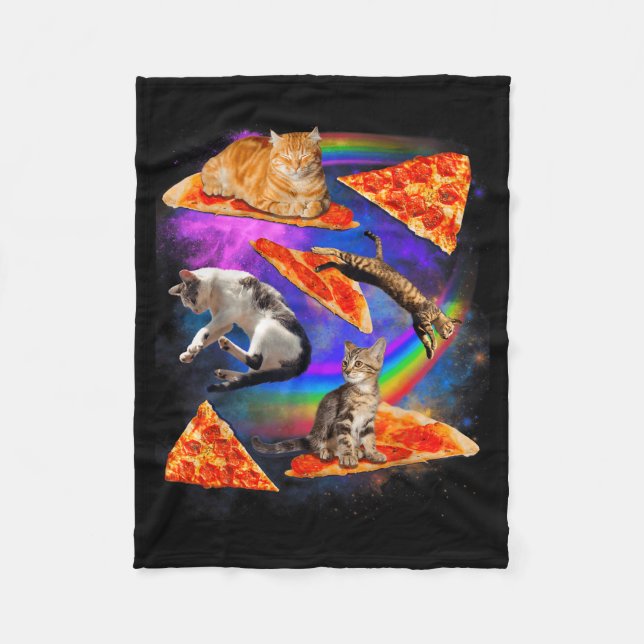 Couverture Polaire Funny Christmas Galaxy Cat In Space Cat Riding Zza (Devant)