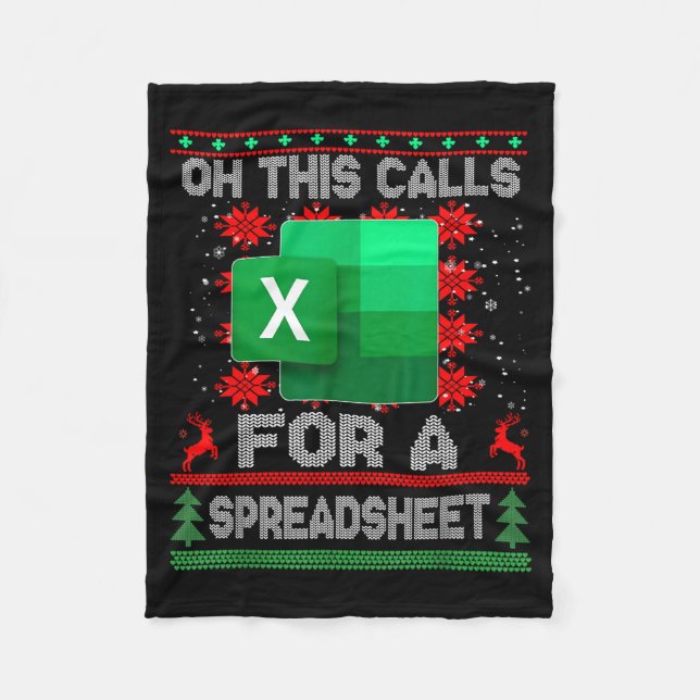 Couverture Polaire Funny Christmas Oh This Calls For A Spreadsheet Sa (Devant)
