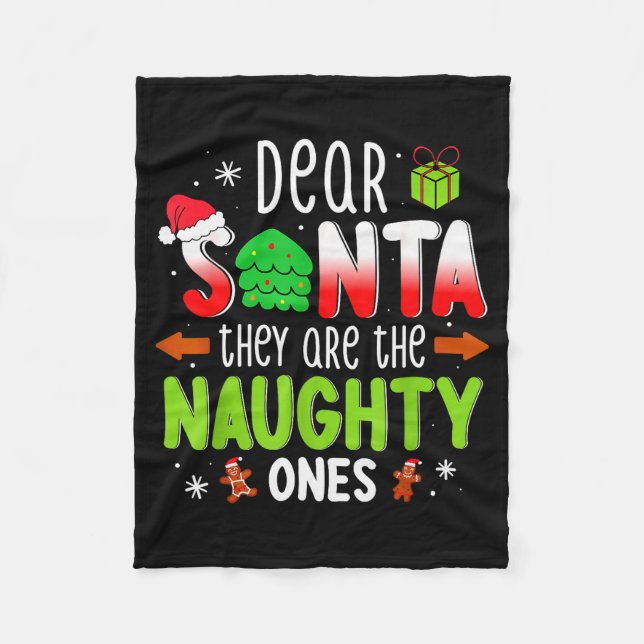 Couverture Polaire Funny Christmas Shirt Dear Santa They Are The Naug (Devant)