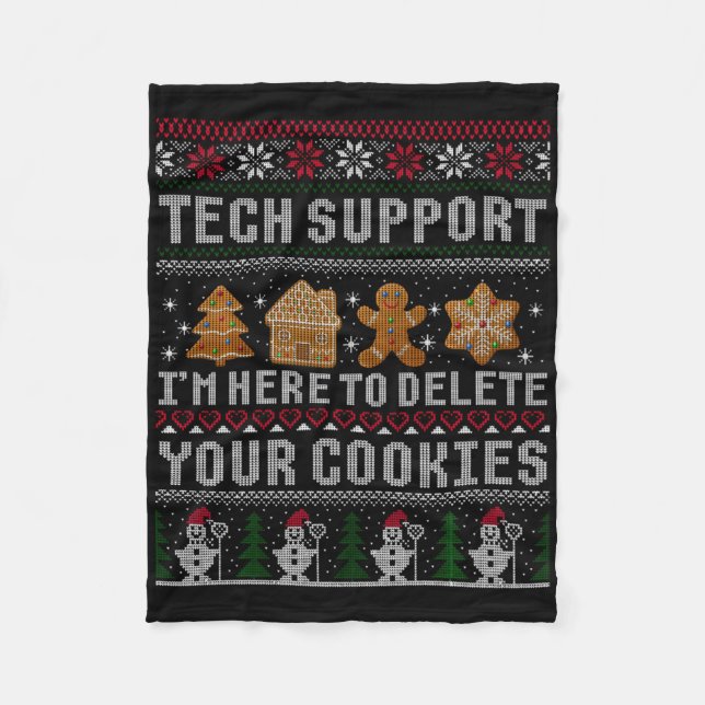 Couverture Polaire Funny Christmas Tech Suprt Computer T Shirt  (Devant)