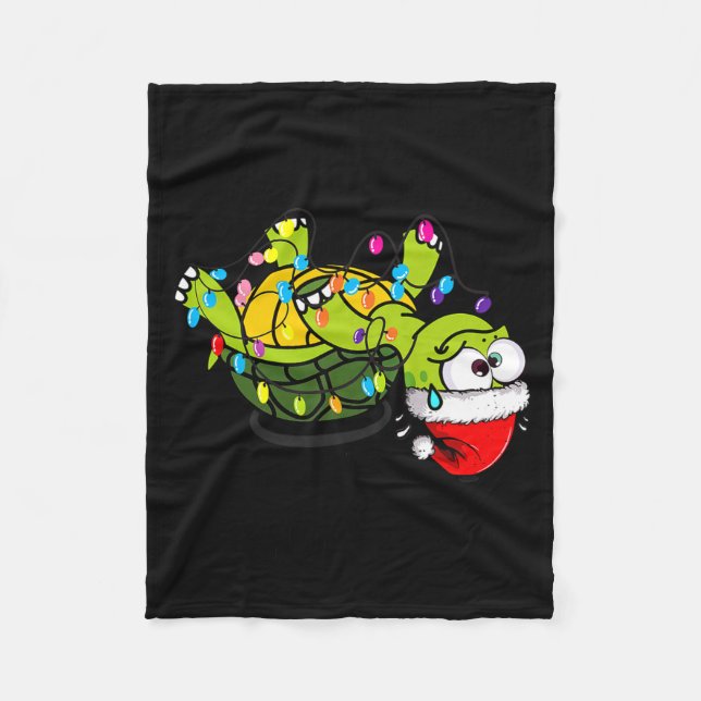 Couverture Polaire Funny Christmas Turtle It's Fine I'm Fine Everythi (Devant)