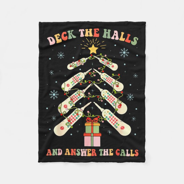 Couverture Polaire Funny Cna Nurse Christmas Medical Xmas Trees Nursi (Devant)
