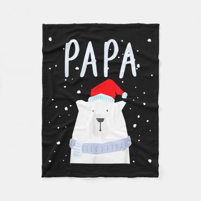 Couverture Polaire Funny Dad Bear Christmas Saint Hat Couples Family  (Devant)