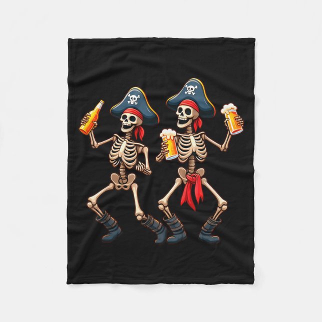 Couverture Polaire Funny Dancing Rate Skeletons Beer Drinking Hallowe (Devant)
