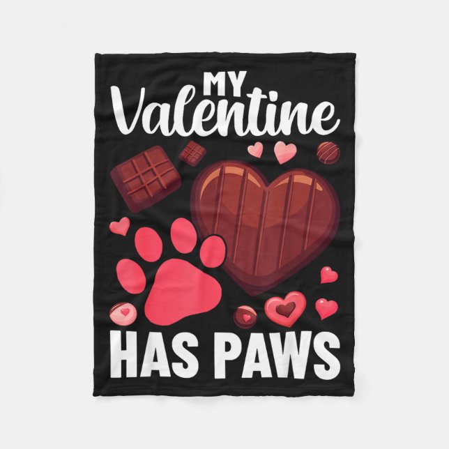 Couverture Polaire Funny Dog Owner Valentines Day Heart Women Girls  (Devant)