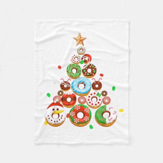 Couverture Polaire Funny Donuts Christmas Tree Lights Xmas Pjs Boys K (Devant)