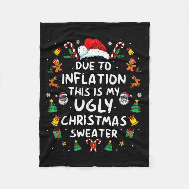 Couverture Polaire Funny Due To Inflation Ugly Christmas Sweaters For (Devant)