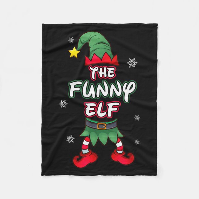 Couverture Polaire Funny Elf Christmas Pajamas Pjs Matching Family Gr (Devant)