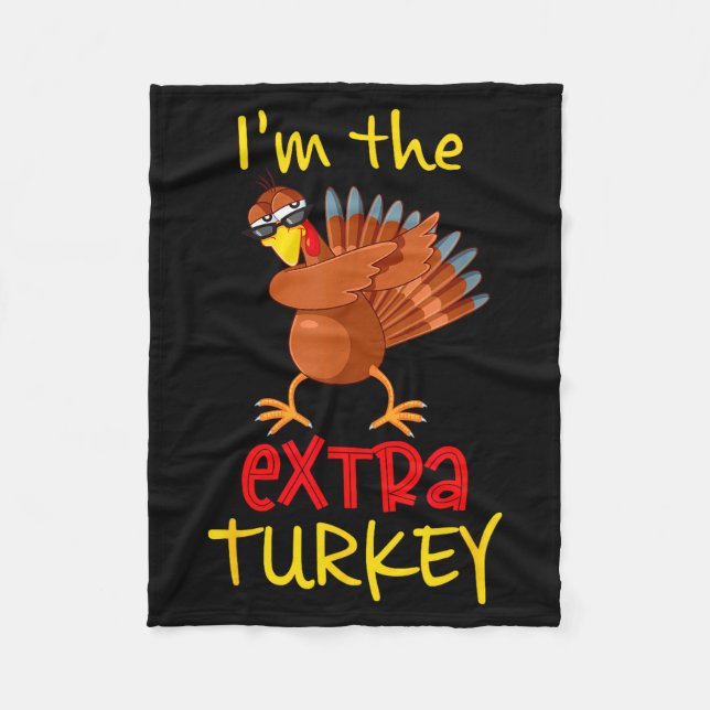 Couverture Polaire Funny Extra Turkey Matching Family Group Thanksgiv (Devant)