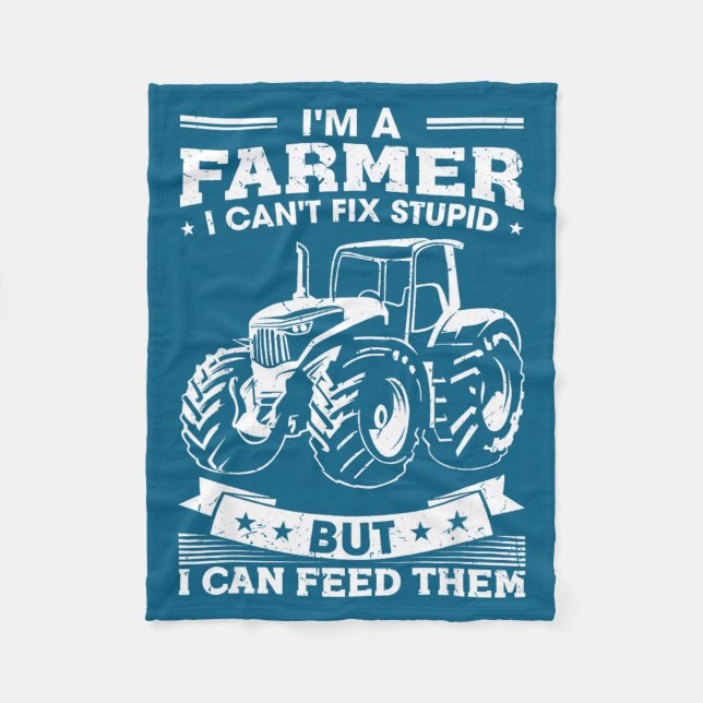 Couverture Polaire Funny Farming Tractor I'm A Farmer I Feed People  (Devant)
